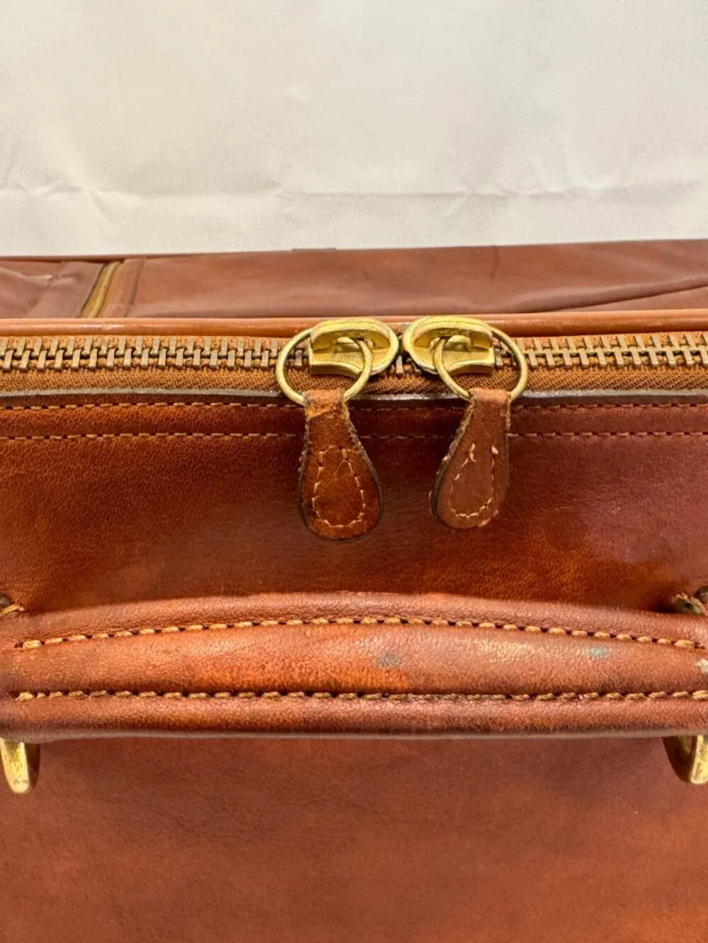 Ghurka No. 51 Traveler Vintage Leather Wheeled Suitcase